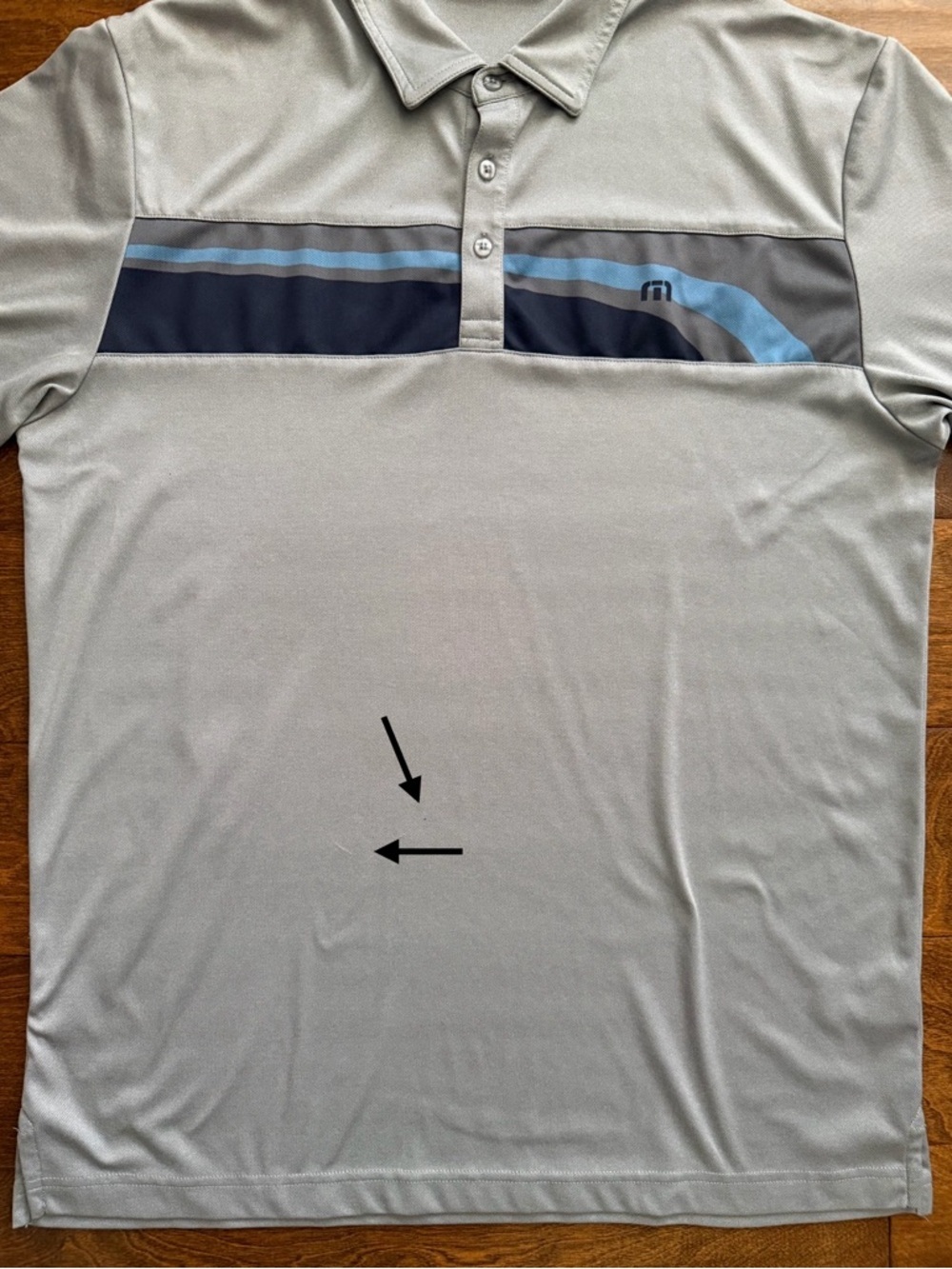 Travis Mathew Men's Large Gray Short Sleeve Polyester Polo Golf Shirt *AS IS - Picture 9 of 10